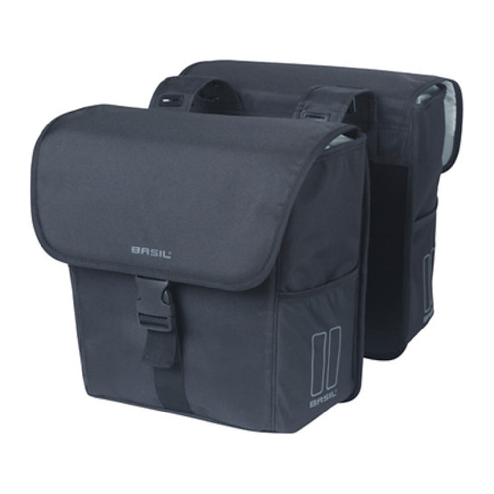 Sacoche double vélo Basil Go Universal Bridge 32 L coloris Noir – la paire montee