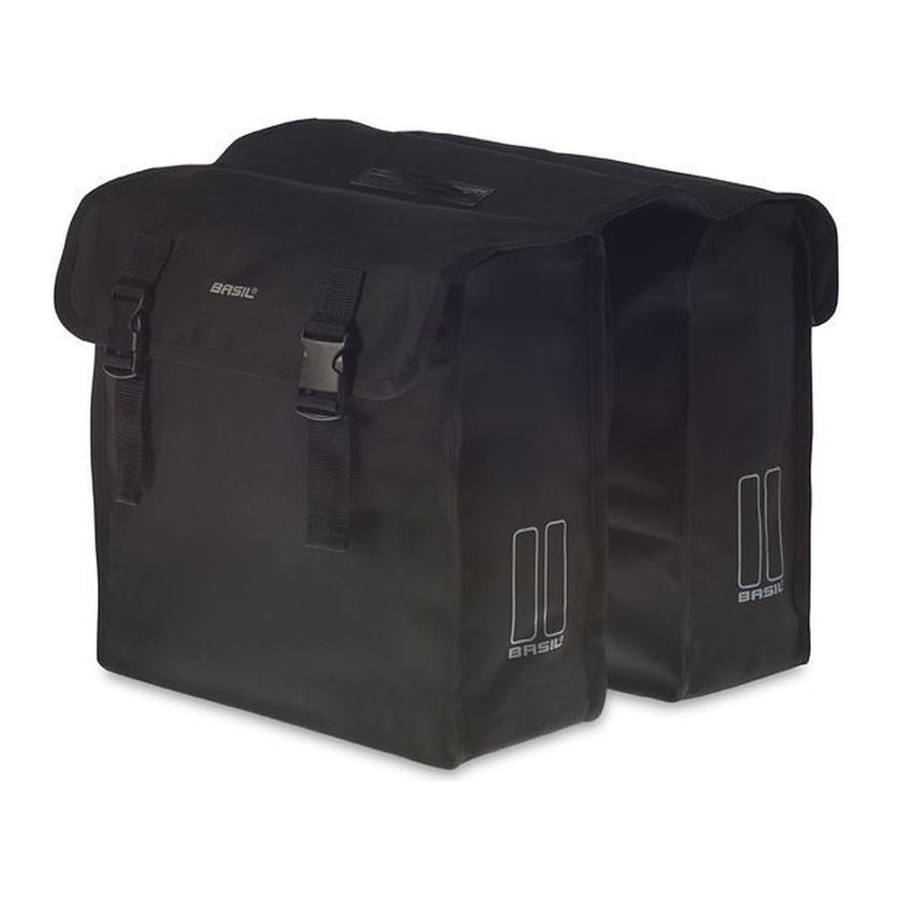 Sacoche double vélo Basil Mara – Mara 26 L, noir – la sacoche Mara installee sur le porte-bagages