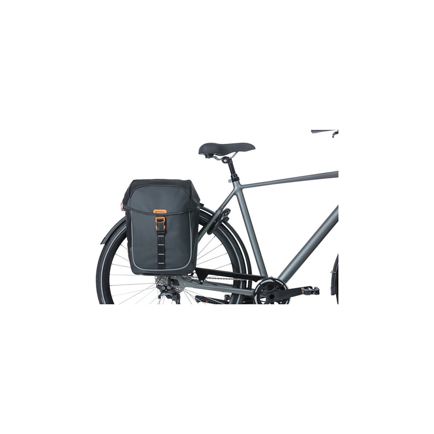 Sacoche double Basil Miles Tarpaulin montee sur un velo