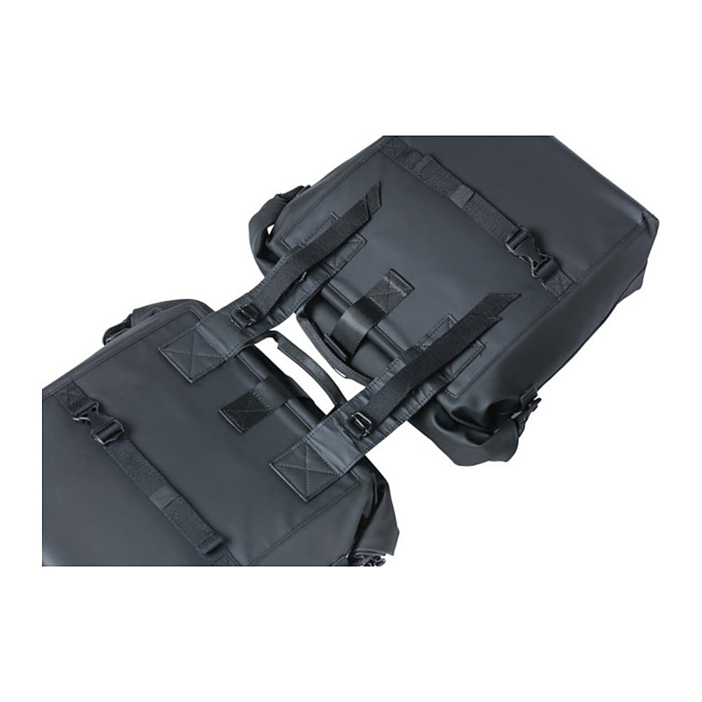 Sacoche double vélo Basil SoHo Nordlicht 41 L coloris Noir nuit – systeme de fixation Universal Bridge