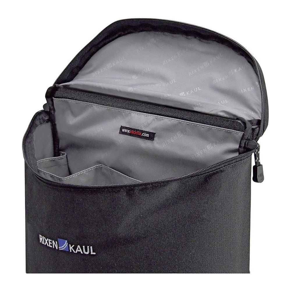 Sacoche latérale vélo KlickFix CITA et Citybag – Citybag 15 L, rail GTA – le rabat oblique et le compartiment principal
