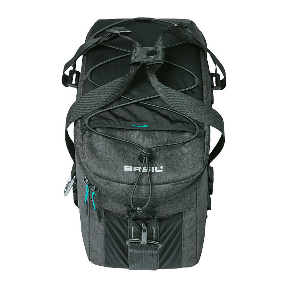 Sacoche porte-bagages vélo Basil Discovery 365D M MIK 9 L coloris Noir – rabat et cordon de serrage