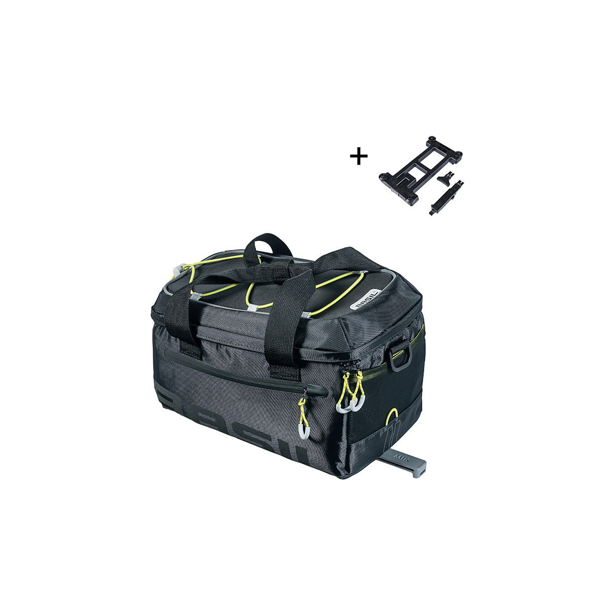 Sacoche Basil Miles MIK montee sur un porte-bagages