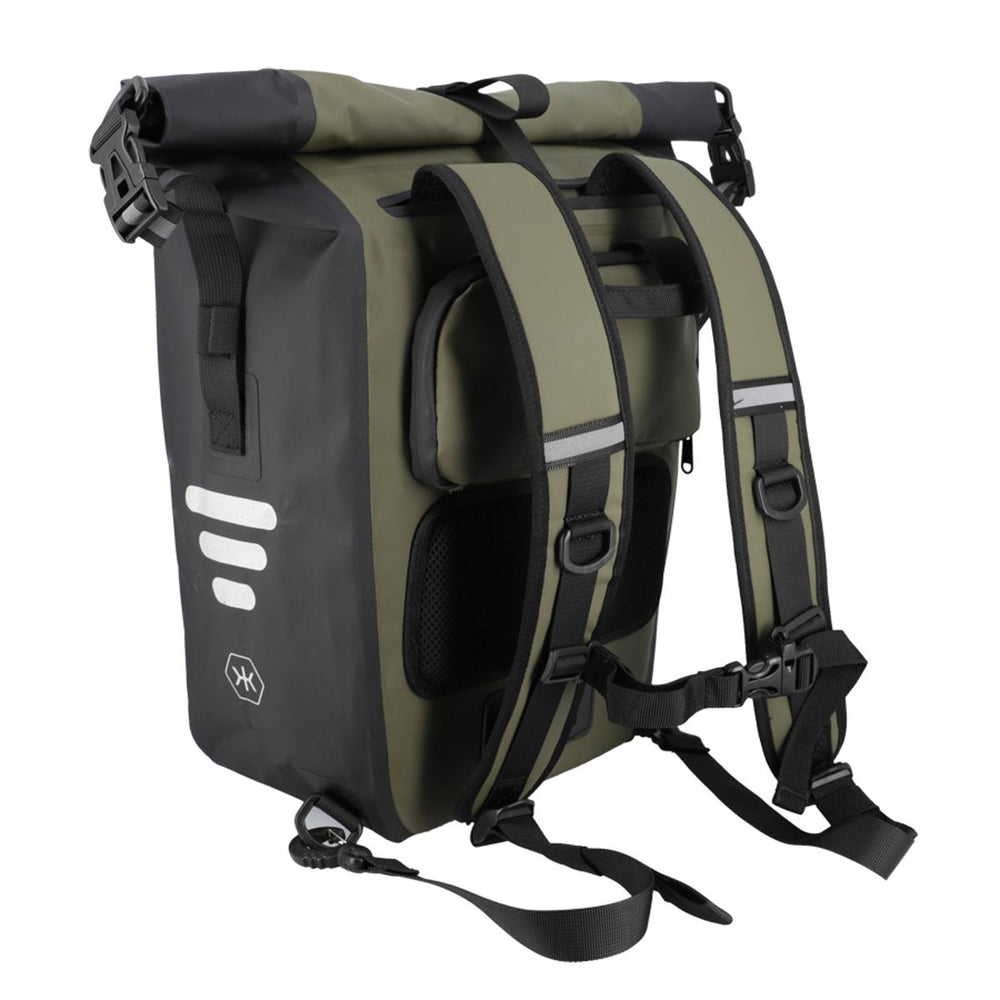 Sacoche de porte-bagage convertible sac à dos KHEAX Ventoux II 30 L - Kaki