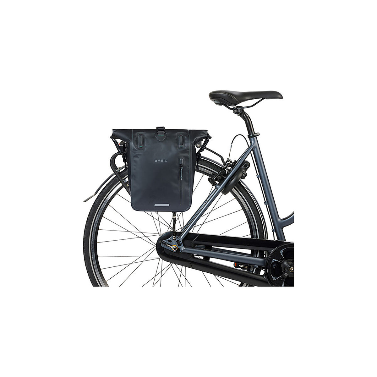 Sacoche Basil Rivo M montee sur un velo