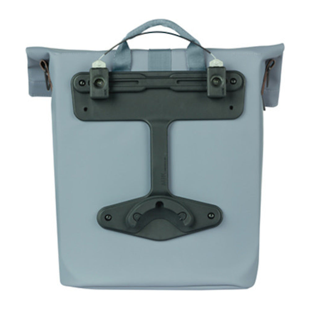 Sacoche vélo Basil City Shopper MIK Studs 16 L coloris Graphite Blue – dos et plots de fixation MIK Studs