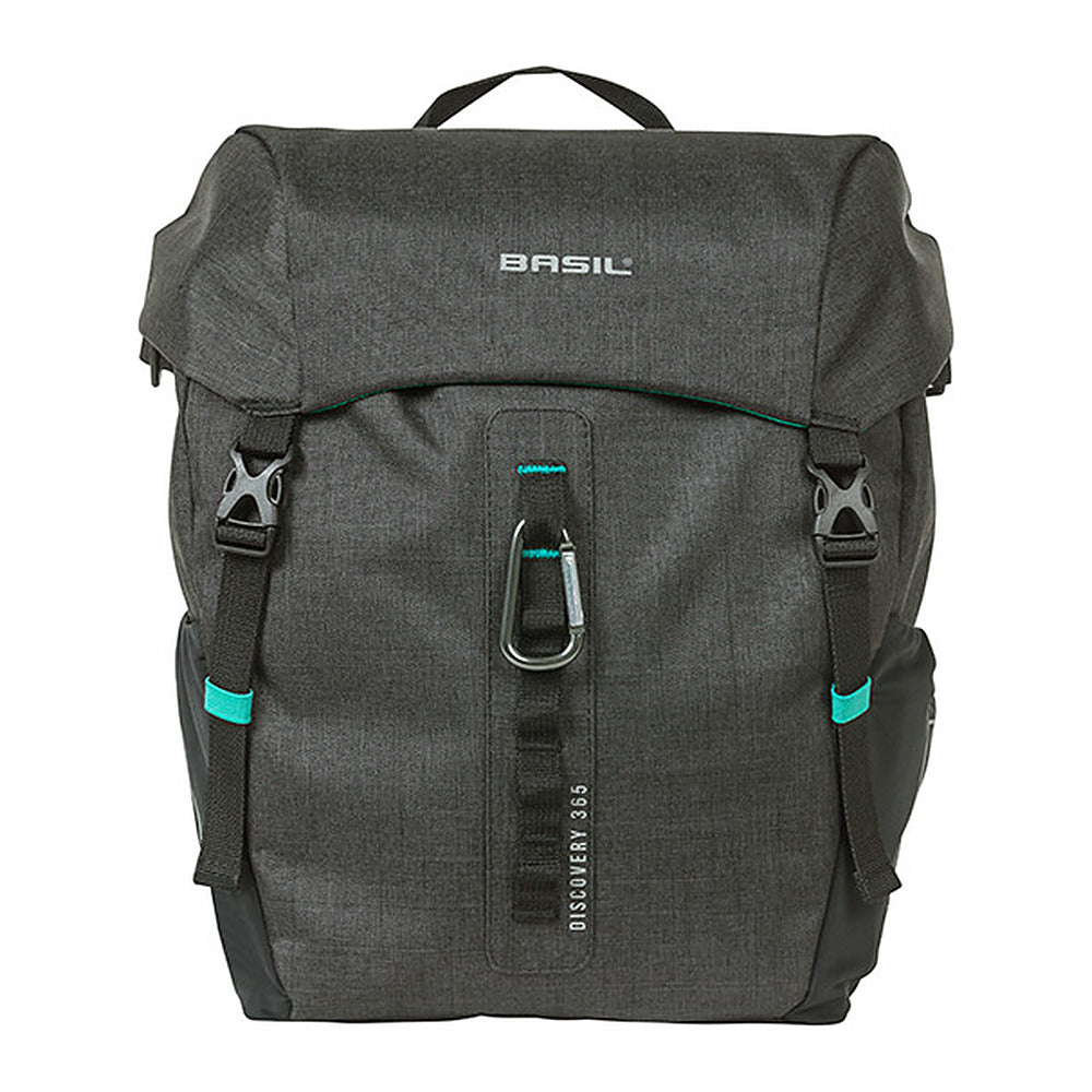 Sacoche vélo Basil Discovery 365D M MIK Hooks 9 L coloris Noir Mêlée – vue de profil