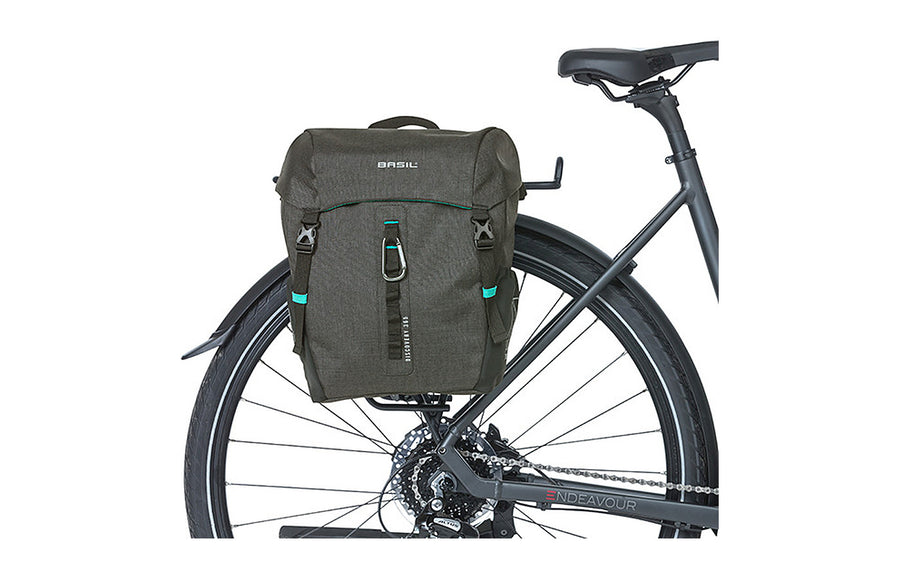Sacoche Basil Discovery 365D M MIK Hooks sur un velo