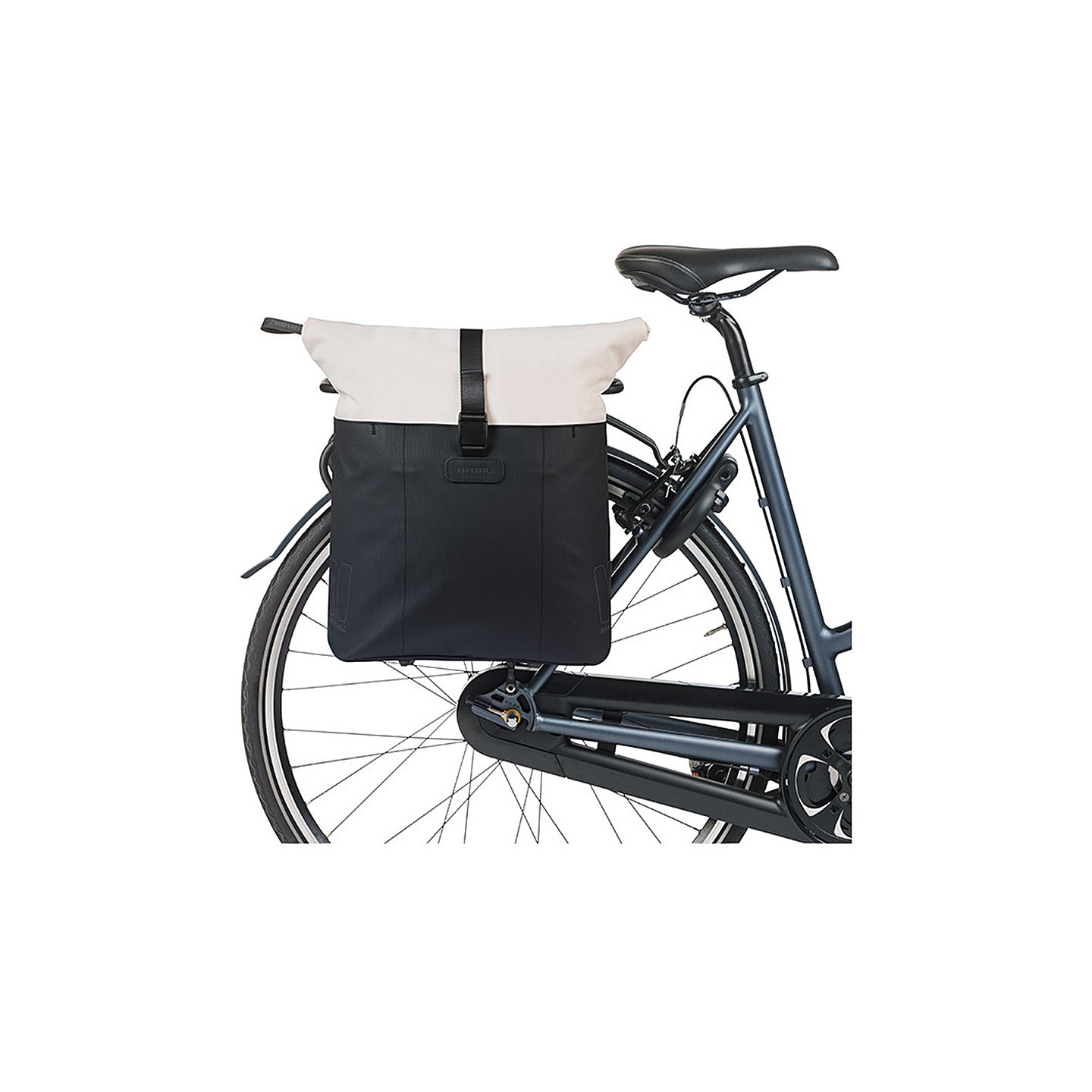 Sacoche Basil Vive Shopper montee sur un velo