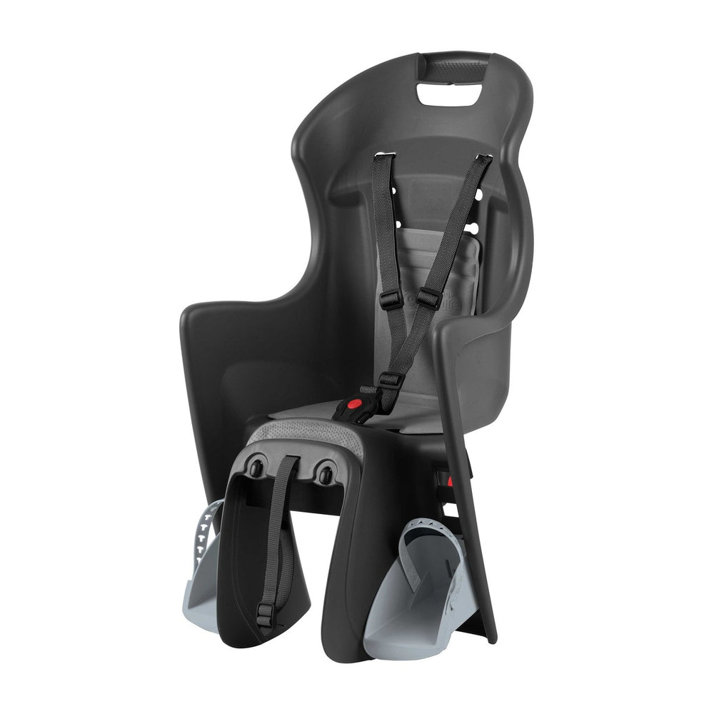Siège vélo enfant arrière Polisport Boodie fixation porte-bagages gris et argent
