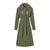 Trench-coat de pluie vélo Basil Mosse femme coloris Vert Olive - vue de face ceinture
