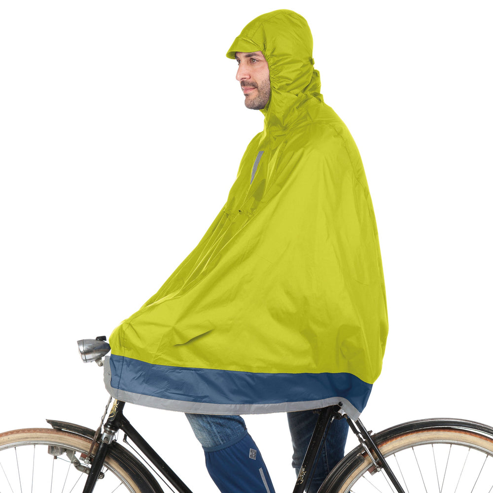 Cape Garibaldina 2G jaune fluo de profil, couvrant le guidon et les mains