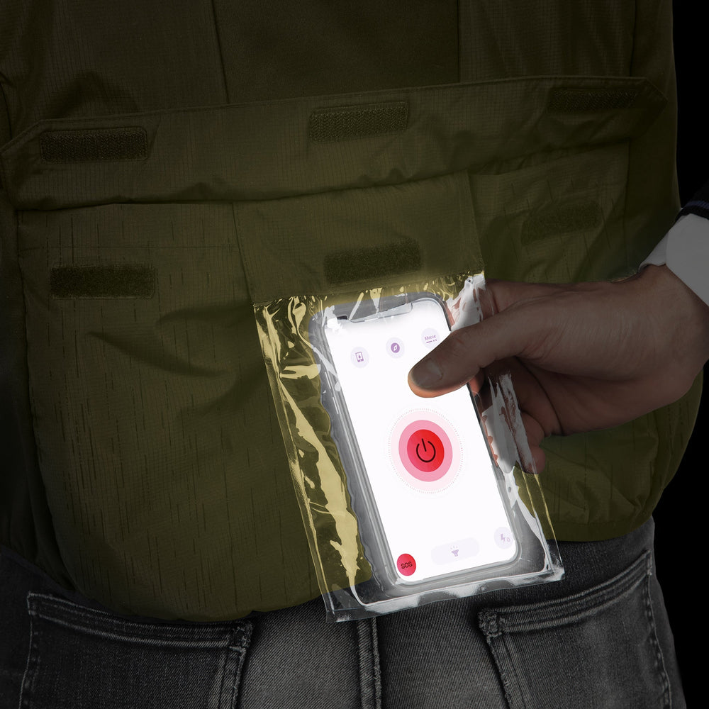 Poche dorsale smartphone de la Rain Over vert citron