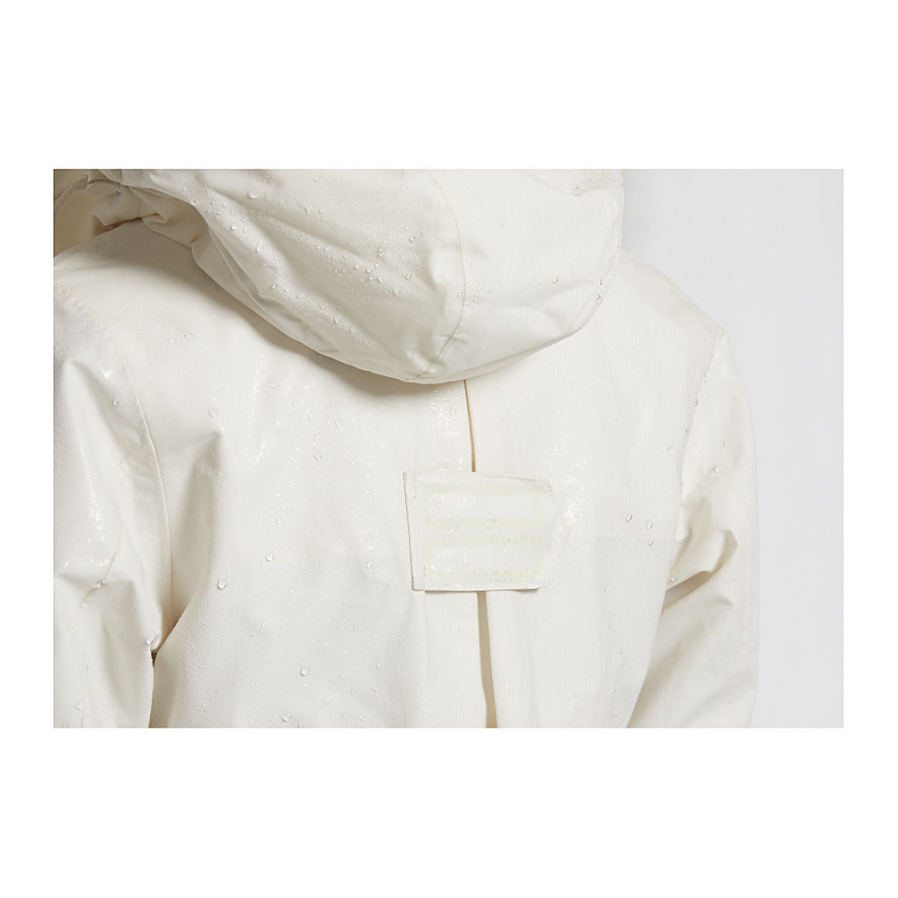 Veste de pluie vélo Basil Mosse Parka femme coloris Blanc Cassé - capuche reglable