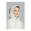 Veste de pluie vélo Basil Mosse Parka femme coloris Blanc Cassé - portee capuche relevee