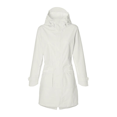 Veste de pluie vélo Basil Mosse Parka femme coloris Blanc Cassé - vue de face