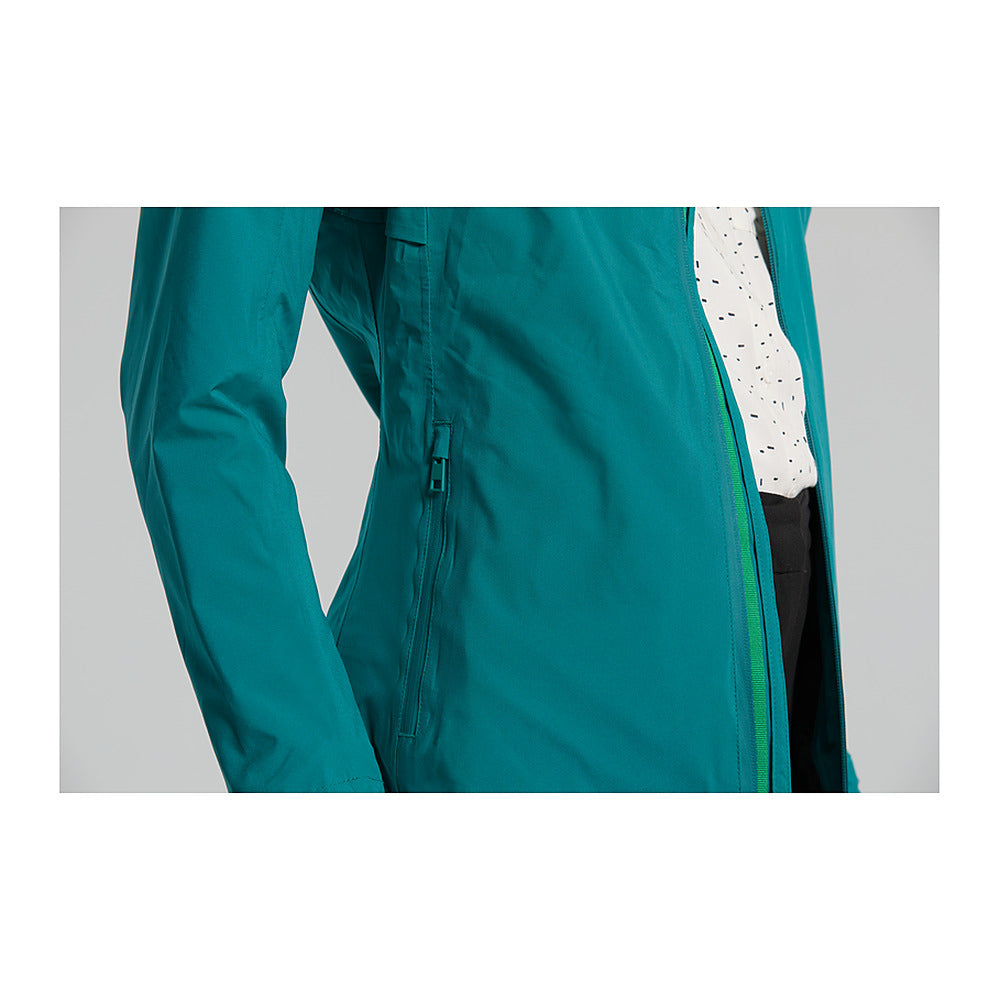 Veste imperméable vélo Basil Skane femme coloris Vert Bleuté - capuche amovible