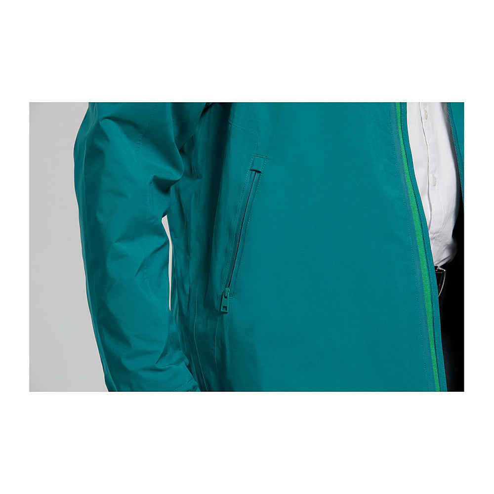 Veste imperméable vélo Basil Skane homme coloris Vert Bleuté - dos allonge